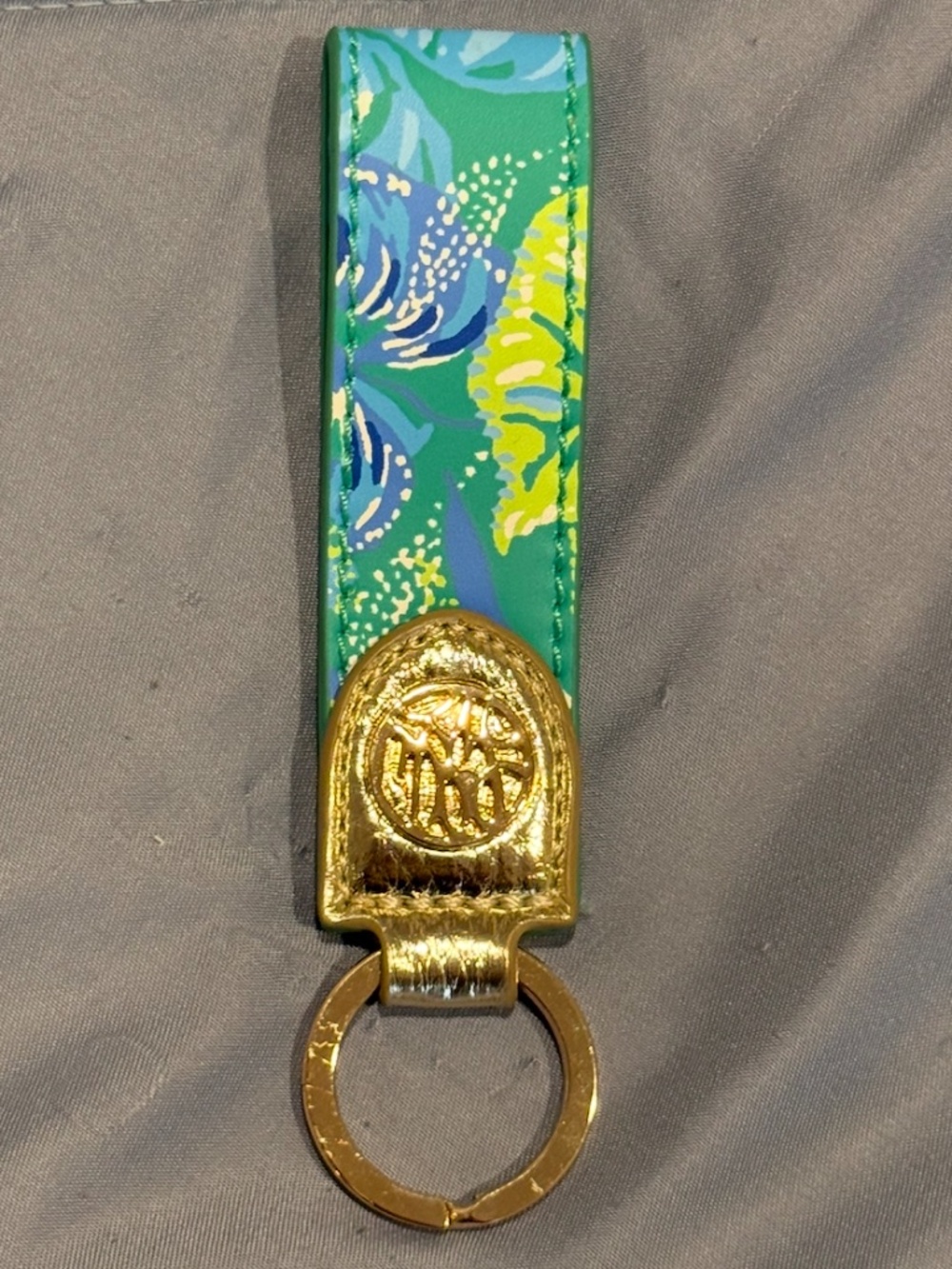 Lilly Pulitzer Printed Leatherette Strap Keychain Key Fob